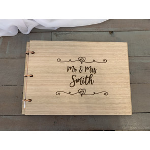 Timber Personalised Guest Book A4