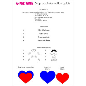 Guest Book Alternative - Coloured Heart Shaped Drop Box