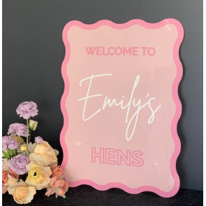 Personalised Hens/ Bridal Shower Wavy Sign
