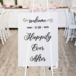 Acrylic Happily Ever After Wedding Welcome Sign