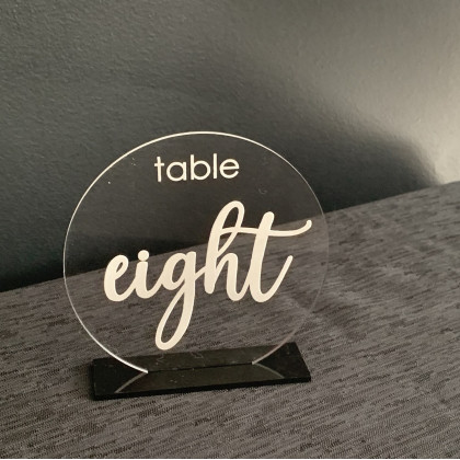 Font 5 Table Number Circle Engraved 