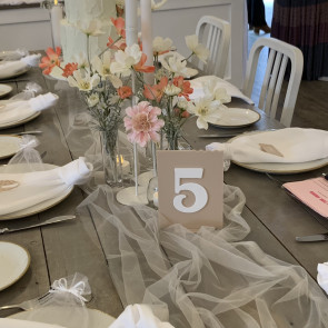 Table Number - Modern Wavy Rectangle 