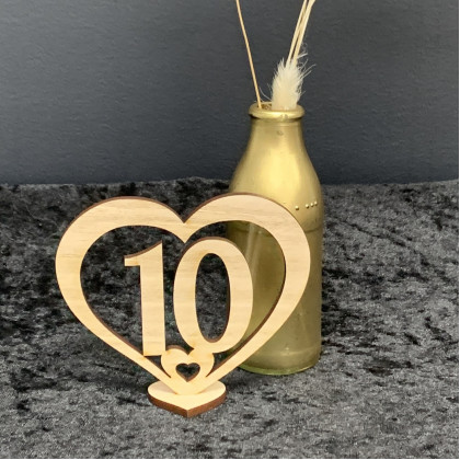 Heart Shaped Table number  