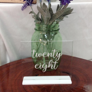 Engraved Table Numbers - Rectangle Font