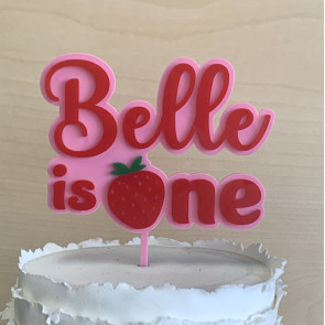 Personalised Name is One - Strawberry Cake Topper
