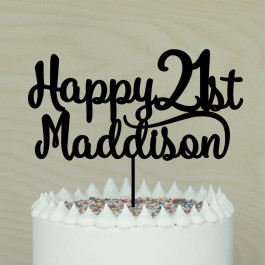 Personalised Happy Name Age Cake Topper #3