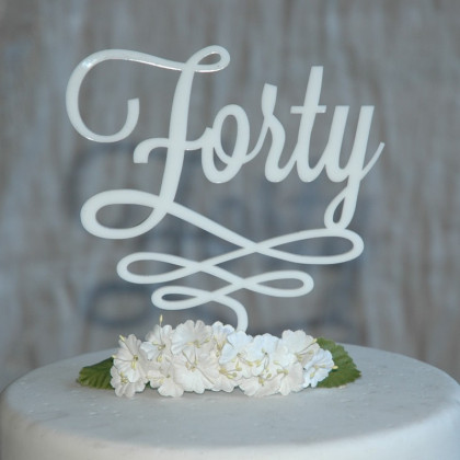 Forty with decorate swirl tail