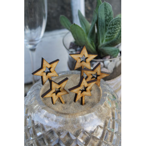 Star Cupcake Toppers Pack of 6, Twinkle Twinkle Star Set.