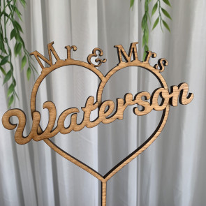 Personalised Mr & Mrs Cake Topper with surname #6
